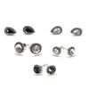 5 Pairs Round Waterdrop Shape Ear Studs Set Women Retro Party Earrings Jewelry