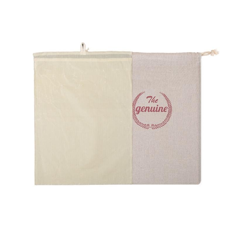

Cotton Linen Bread Bag With Removable Bees Wax Liner For Natural Food Preservation And Sustainable Storage 1