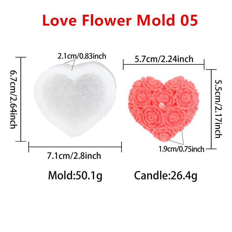 

Valentine s Day Heart Shaped Rose Silicone Candle Mold DIY Heart Shaped Bow Flower Design Candle Plaster Soap Home Decorationt