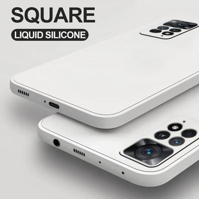 Redmi Note 11 Pro 11 11S 4G 5G F4 GT Case Square Liquid Silicone Phone Case For Xiaomi Redmi Note 11 11S Note 12 Pro Back Cover