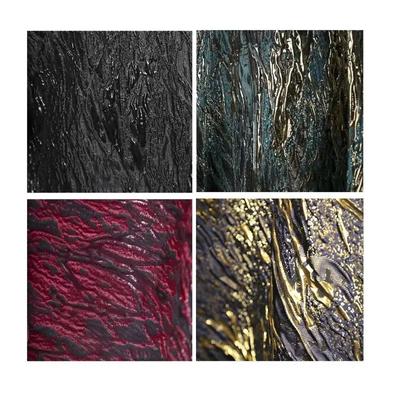 100x140cm Creative Retro Veins Undulating Gilded Floral Three-dimensional Flash Heavy Texture Silhouette Clothing Design Fabric