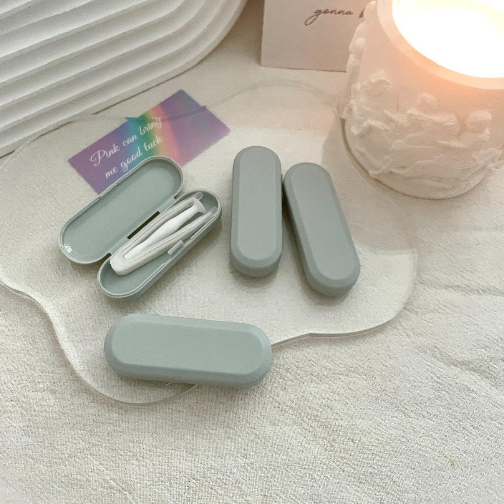 Candy Color Contact Lens Case Kit Portable Retro Contact Lens Inserter Frosted Finish with Tweezers and Suction Stick