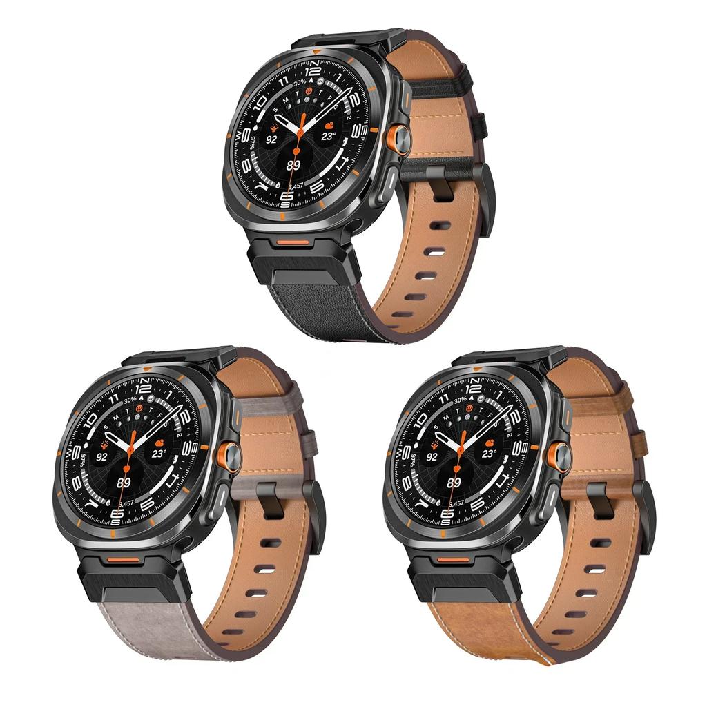 Läderarmband för Samsung Galaxy Watch Ultra 2025 2024 hästlärsrem för SAMSUNG GALAXY ULTRA 47MM klockarmband