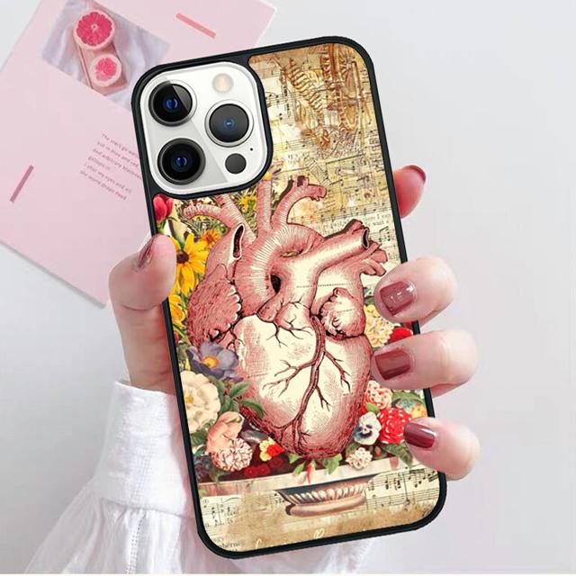 Menschliches Herz Anatomie Handyhülle Rückseite für iPhone 17 Air 16 15 14 13 11 12 Pro Max Plus Hülle Coque