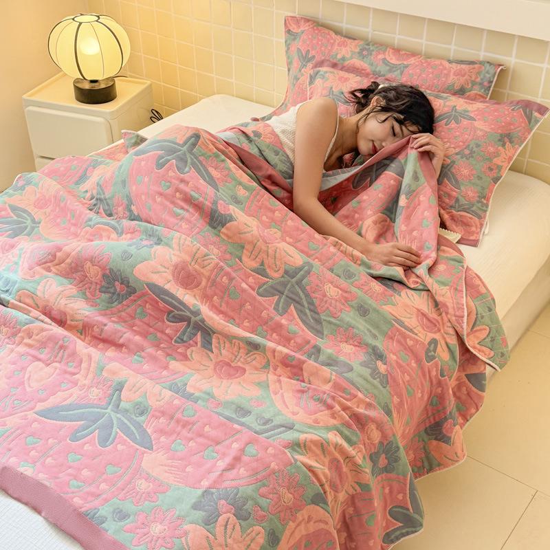 Three-layer Cotton Gauze Blanket - Versatile for Office Nap, Sofa, Air Conditioning, and Summer Quilt Uses