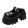 10Cm heightening bag head half slippers women's 2025 spring new small slippers wearing a pedal JK muffin shoes
