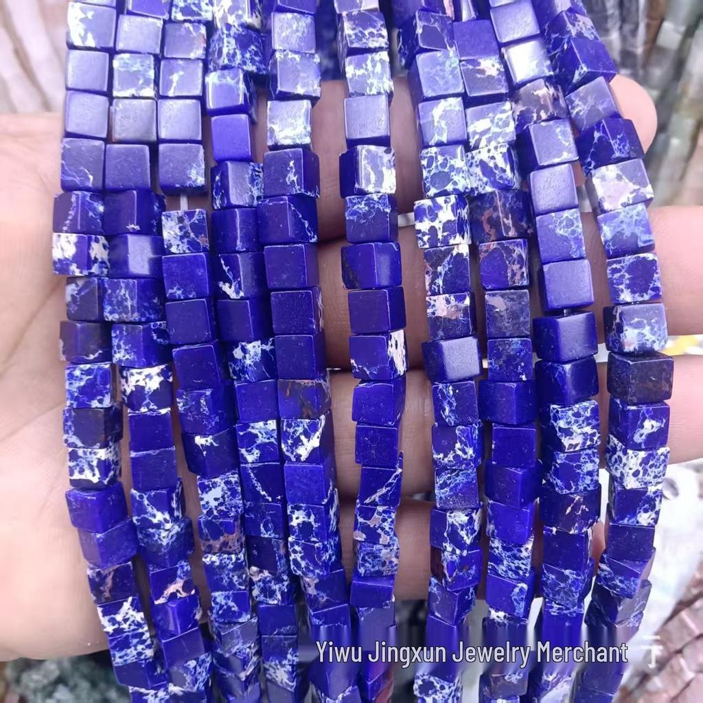 6x6mm Quadratische Rosenquarz-Achat-Perlenkette - Naturstein DIY-Zubehör