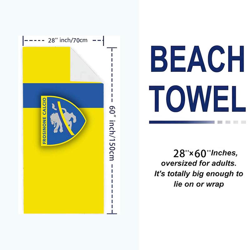 Frosinone Calcio Print Beach Towel, Large Soft Quick Dry Towel for Beach Camping Swimming