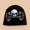 Autumn and Winter Dark Wind Skull Flame Jacquard Knitted Hat Men and Women Warm Personality Retro Street Pullover Hat