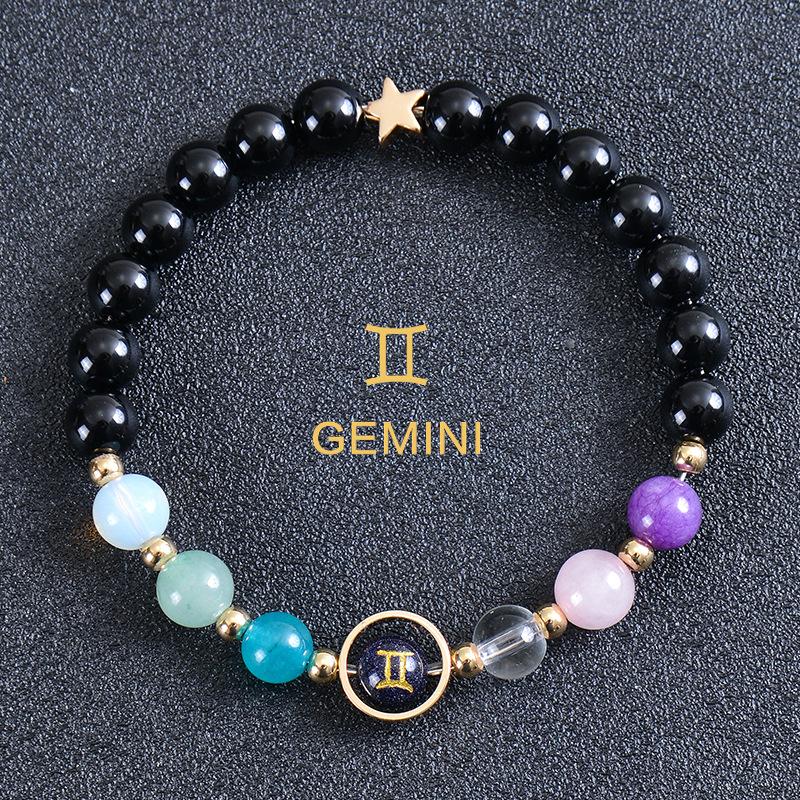 Eight major planets and twelve zodiac signs bracelet, frosted stone, bead bracelet, planets, Christmas gift, Stocking stuffers