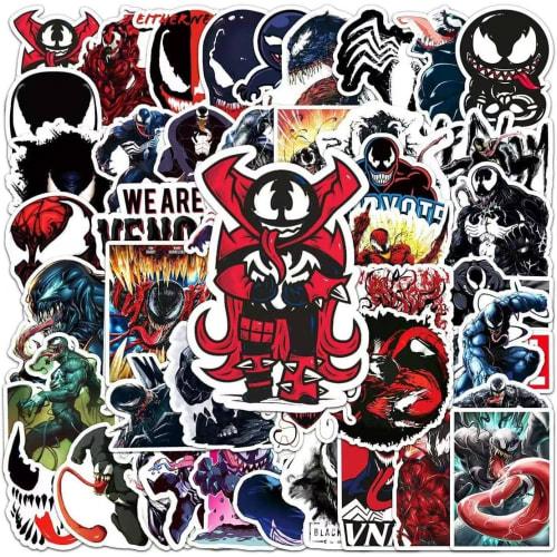 Venom Stickers, 50 Stickers, Popular Movie, Cute DIY, Smartphone, Suitcase, Guitar, Diary, Moe Goods, Gift, Birthday Party Supplies, Cute Party Decals