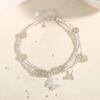 Tichiya Silver Butterfly Double-Layer S925 Sterling Jade Bracelet - Light Luxury Chinese Style Accessories for Women