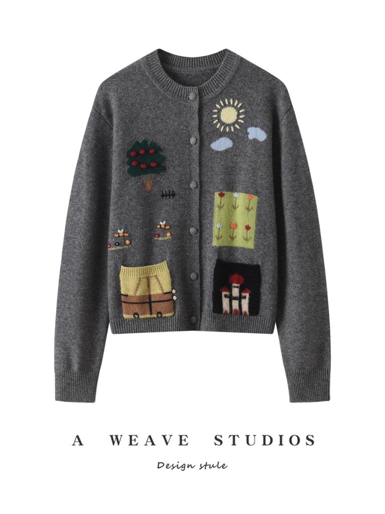 Women's Hand-Knit Retro Cardigan Vest - Trendy Autumn/Winter Layering Sweater