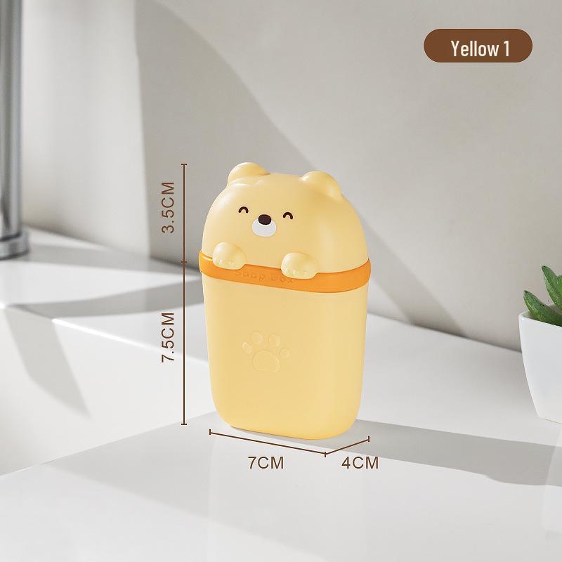 Portable Cartoon Soap Box with Lid - Travel-Friendly and Draining Design