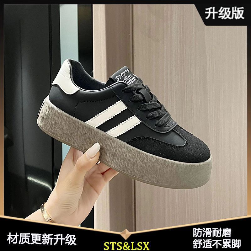 Dexun shoes women's 2025 spring and autumn new shoes women's breathable platform white shoes sports popular board shoes