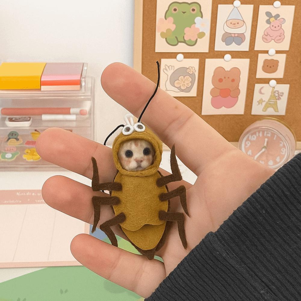 Material Package Cockroach Cat Keychain Material Dorayaki Cat Pendant Material  Daily Use