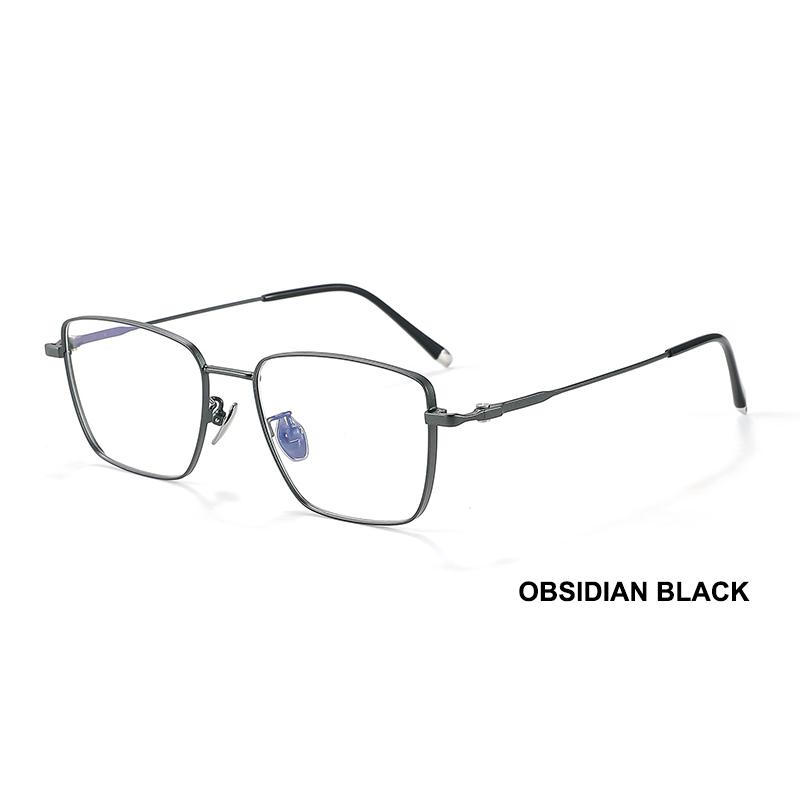 

Ultra-Light Retro Artistic Square Glasses Frame Semi-Titanium Eyeglasses Unisex Style Glasses Men s Business Casual Spectacles