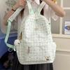 Schoolbag Plaid Backpack Female Middle and High School Students Simple Versatile Fashion Book Cute Stars Lightweight Travel Backpack