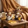 Cow Resin Figurine Scottish Decor Gift for Coffee Lovers