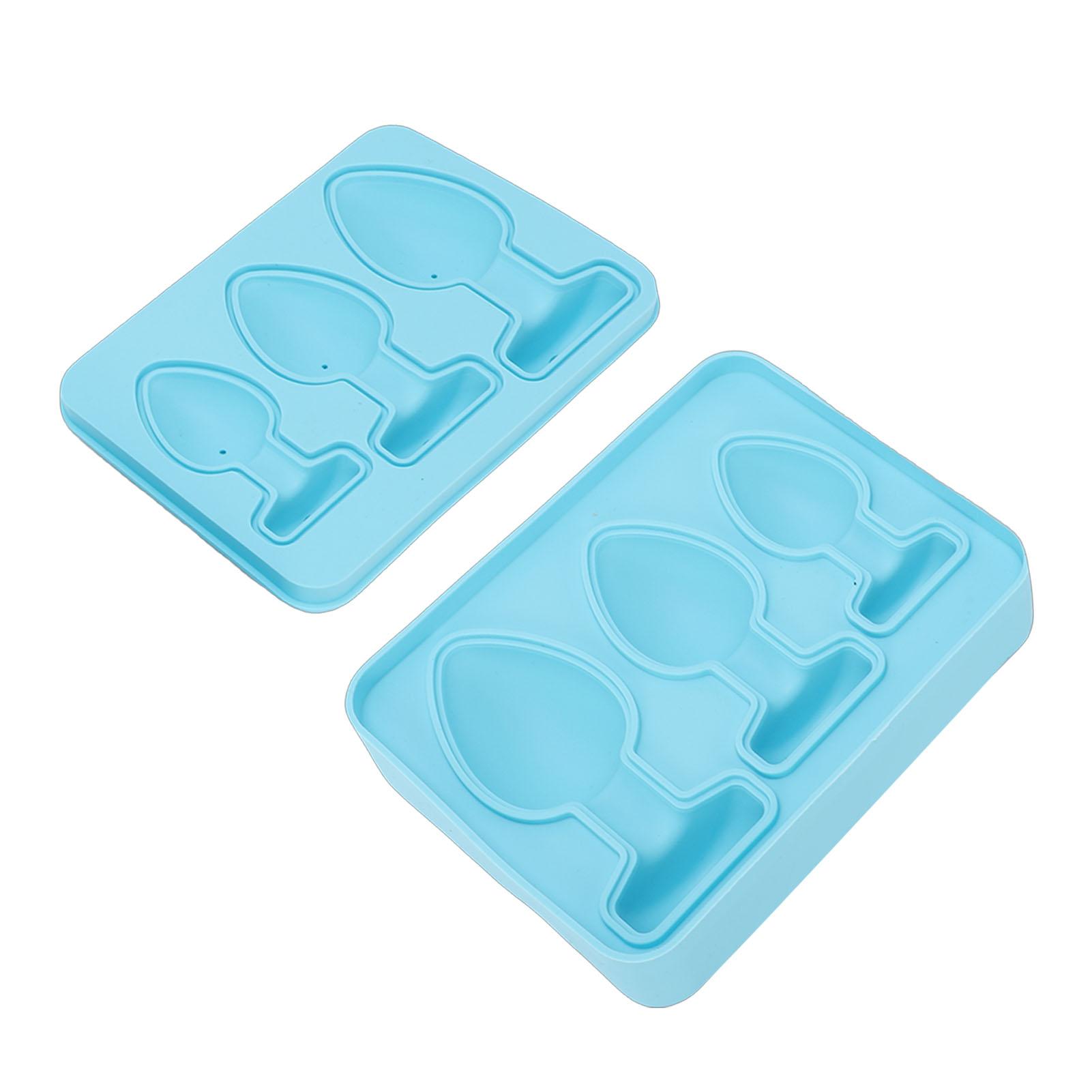 

Flexible Blue Silicone Tray with Lid 3D Shapes for Whiskey Cocktails Bar Party Supplies