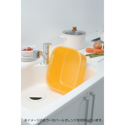 Inomata Chemical Feeling Square Washtub, 35cm Wide, Pearl White