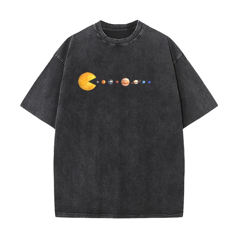 Star Snake Tops Tees Funky Round Collar Outdoor Short Sleeve Pure Cotton Womens Retro Washed T Shirts Funny Washed Tops Tees