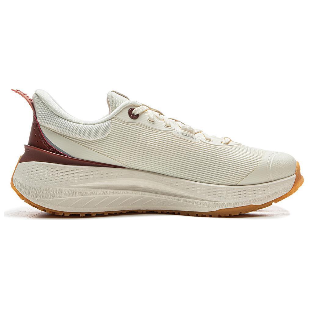 Li Ning Soft Plus Breathable Running Shoes With Stability Support And Shock Absorption Men Sneakers Off-White Red AGLV003-1
