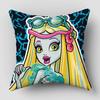 Monster High Pillow Cover Bedroom Home Office Decorative Pillowcase Square Zipper Pillow Cases Satin Fabric 10.16WJY