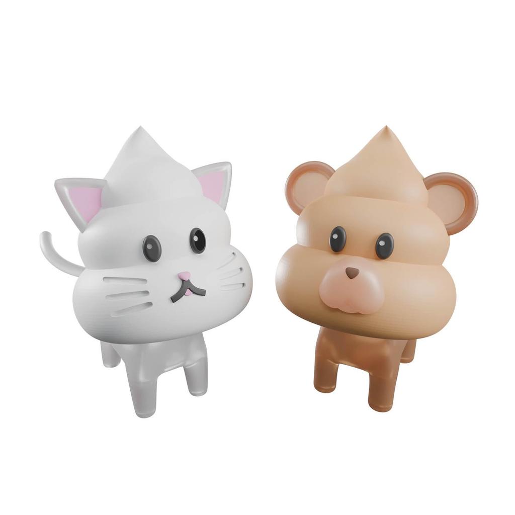 [Achiziție Set] BANDAI SPIRITS Kit Model de Lut Uncosul Days Set Caca Animală 1 Pisică & Urs + Caca Om de Afaceri