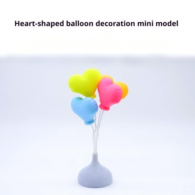 Miniature Balloon Model 1/12 Dollhouse 3D Heart Balloon Stand Dollhouse Wedding Birthday Scene Decor Micro Scene Photos Props