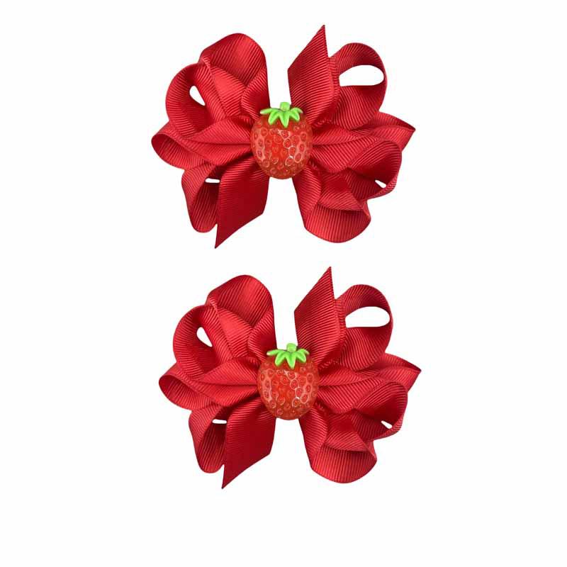 European & American Cute Fruit Hair Clips: Strawberry & Pineapple Bow Hair Accessories for Kids