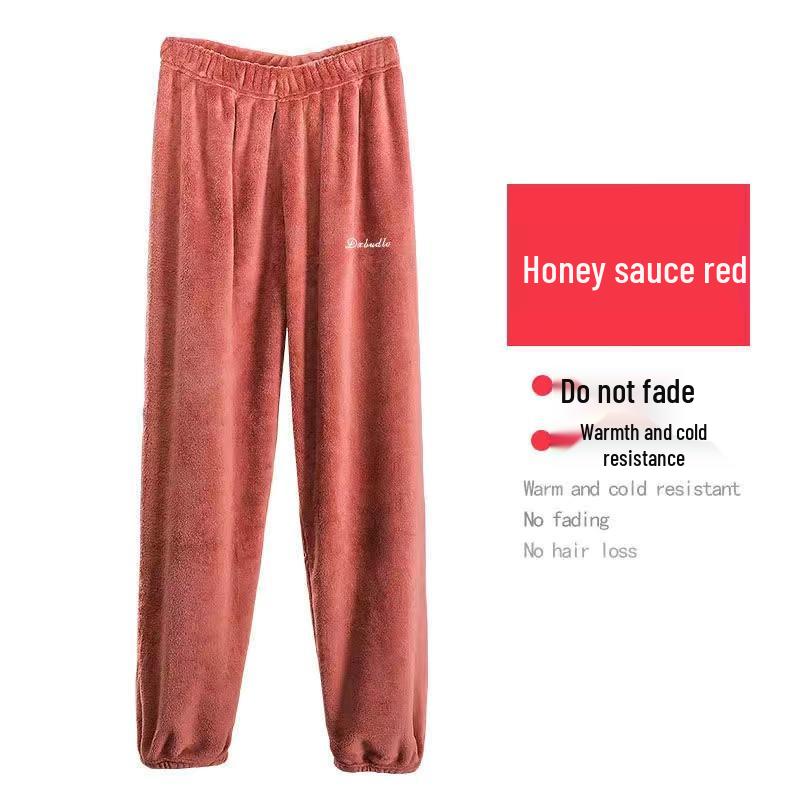 Women's Coral Fleece Home and Outdoor Set: Versatile, Warm, Cozy Pajamas and Base Layer for Students.