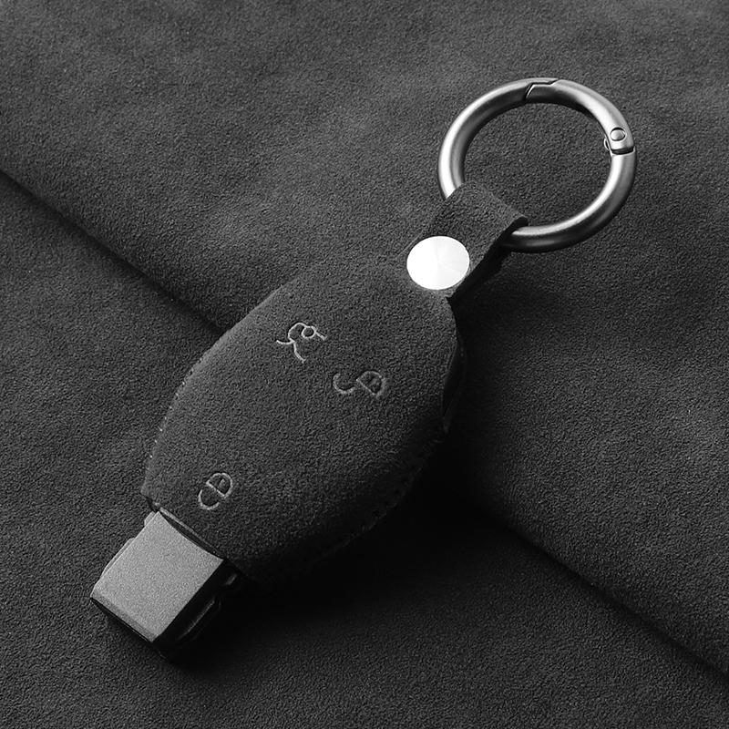 Made of Alcantara Suede Car Remote Key Cover Case Shell For Mercedes Benz A C E S G Class GLA CLA GLK GLC W204 463 176 251 205