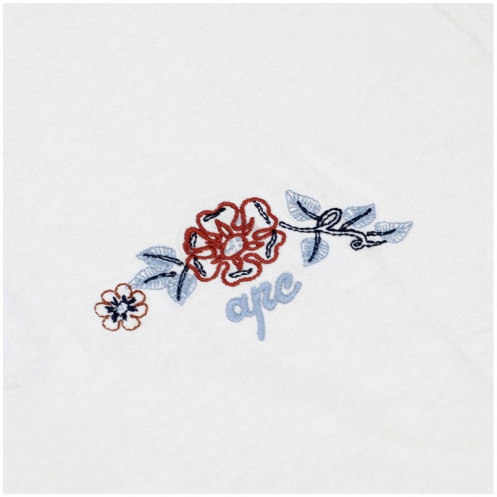 A.p.c. OScar Floral Men S ShorT Sleeve T ShirT Cogck H26511 Aad Ecru