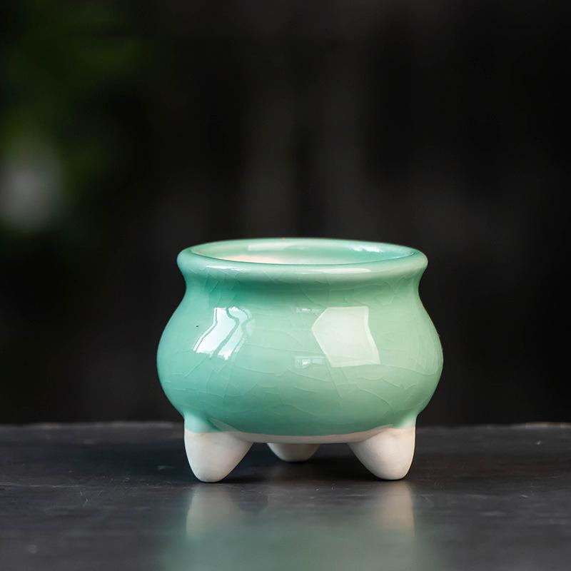 6 Stück/Set Bunte Mini-Blumentöpfe Sukkulenten-Pflanztopf Keramik-Pflanzgefäß Schreibtischschmuck Heimdekor