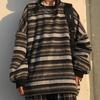 Moteriški vintažiniai dryžuoti megztiniai rudeniniai ilgomis rankovėmis Oversize megztinis Hip Hop Ulzzang BF Unisex Couples Žieminiai megztiniai Viršutiniai