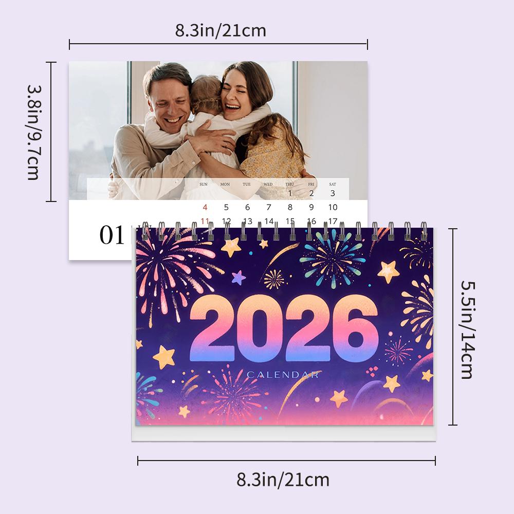 1pc Customizable 2026 Calendar, Personalized Desk Calendar with Uploadable Photos, Birthday Christmas New Year Gift, Calendar