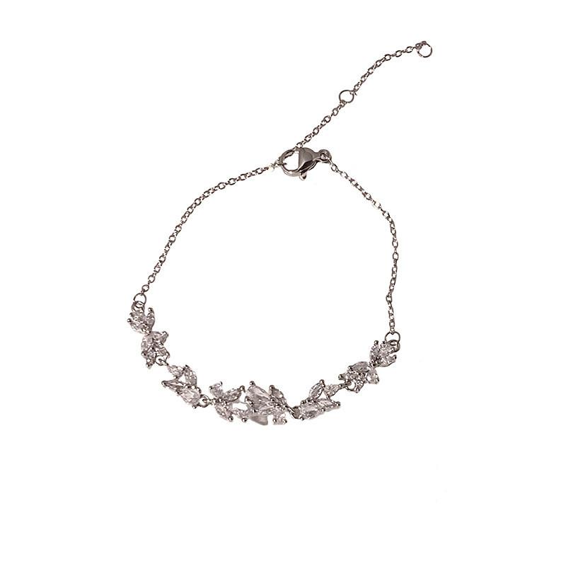 

Floral Zirconia Womens Bracelet With Minimalist Design For Summer Gift