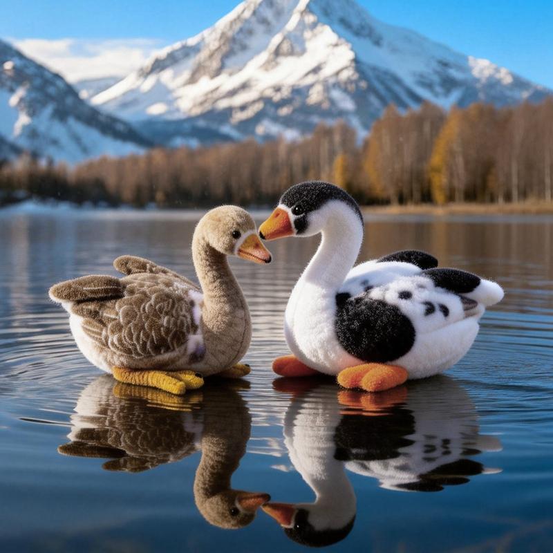 Lifelike Swan Plush Swan Toys Doll Pillow Kawaii Soft Simulation Swan Duck Swan Cute Goose Stuffed Animal Kids Gift Home Decor