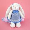 30cm Lace Bunny Plush Toy Stuffed Fluffy Blue Dressed White Rabbit Lop Ears Cartoon Animal Sweet Plushie Gift