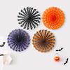 Halloween Skull Paper Fan Decorations for Bars and Kindergartens