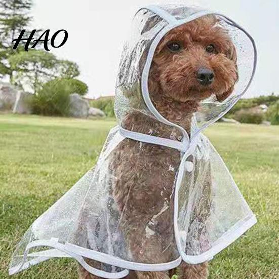 Pets Rain Poncho Pet Raincoat Transparent Snap Button Design Hooded Minimalistic Adjustable Dog Rainwear Windproof Soft Gear Supply