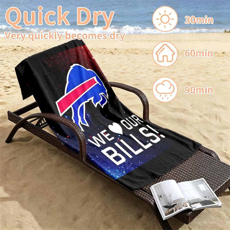 Buffalo Bills Beach Towels Also Serve As Bath Towels Summer Essential a Musthave for the Outdoors the Beach and the Pool