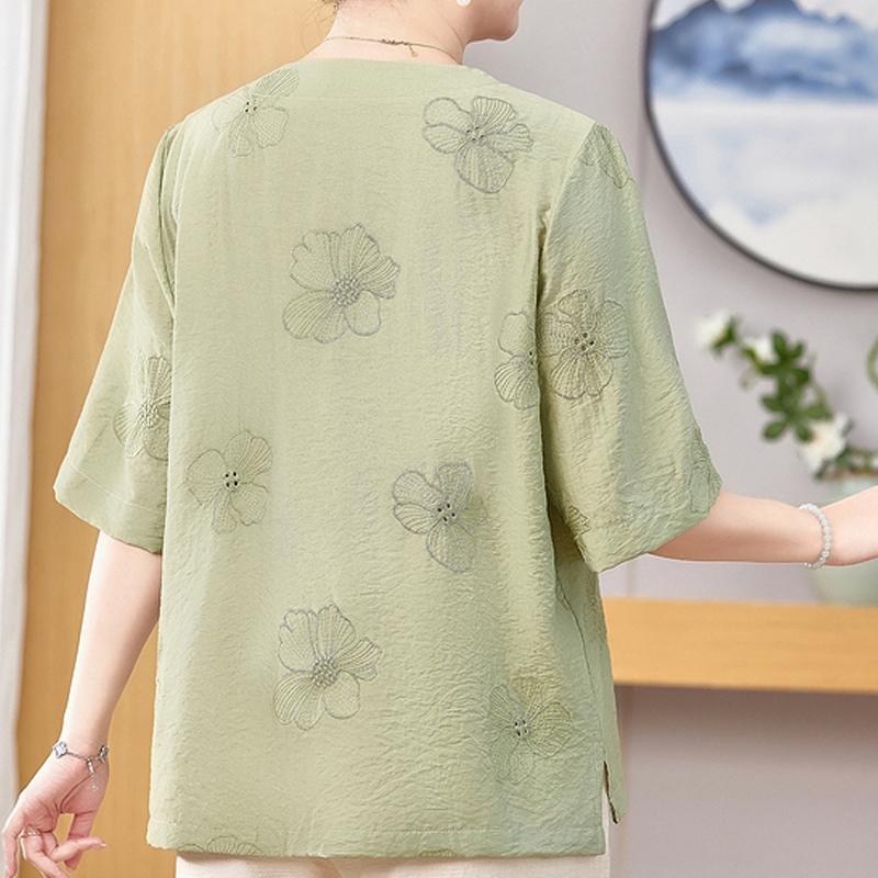 Plus Size 3XL-8XL Casual Blouses for Women Tops Loose Vintage Oversize Half Sleeve Shirt Summer Clothes
