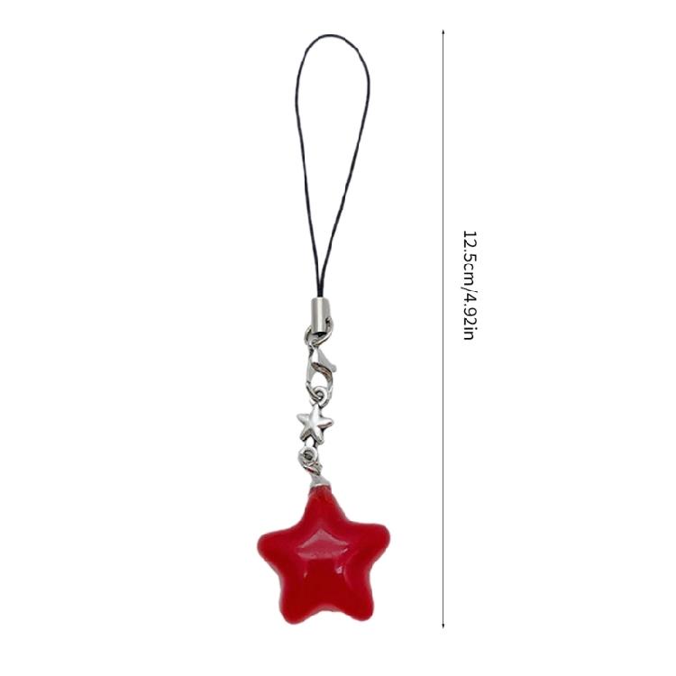 Handmade Keychain Colorful Star Pendant Phone Chain Charm Strap for Women Girl