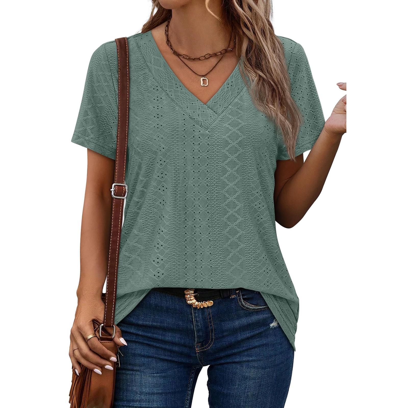 

Женская модная повседневная футболка с коротким рукавом и V-образным вырезом Court Lock M