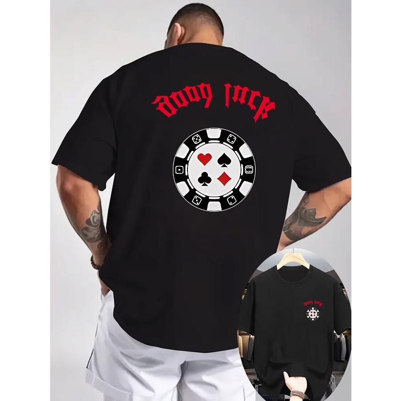 

New Summer Men S Casual Short-Sleeve T-Shirt with Round Neck. It Is Refreshing And Comfortable, with a Playing Card Pattern for Outdoor Activities 4XL