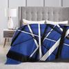 Warm Cozy Blankets Plane Travel Van Halen Blue Rock Stripes Throw Blanket Graphic  Bedspread For Sofa Home
