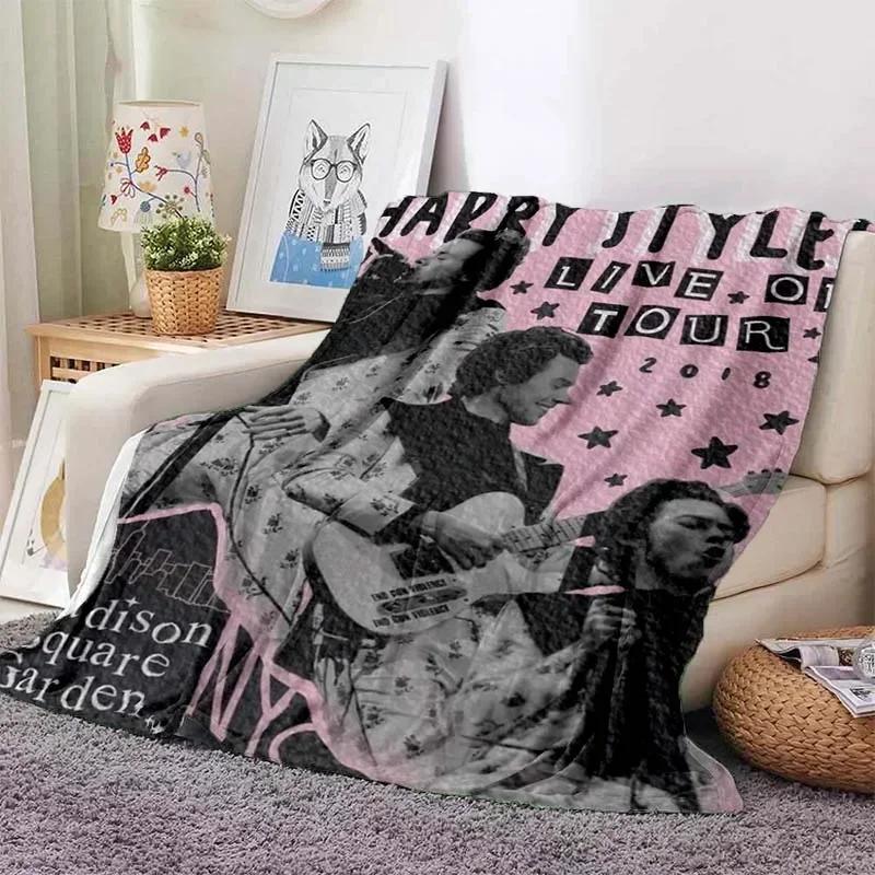 Harrystyles Flanell Mjuk Filt Varm Retro Filtar för Sängar Sovrum Vardagsrum Sofffilt Resa Picknickfilt