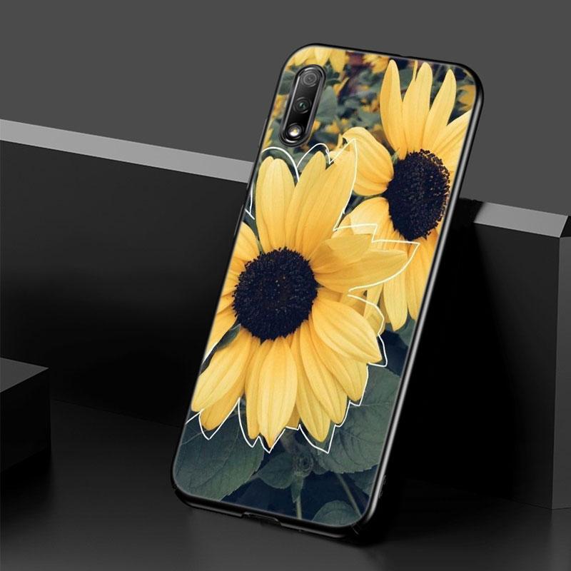 Flowers Sunflower Case For Huawei Honor 10X Lite 7A 8A 9X 20 Pro 7S 8C 8S 8X 9A 9C 10i 20i 30i 20E 20S 8 10 Lite Black Cover